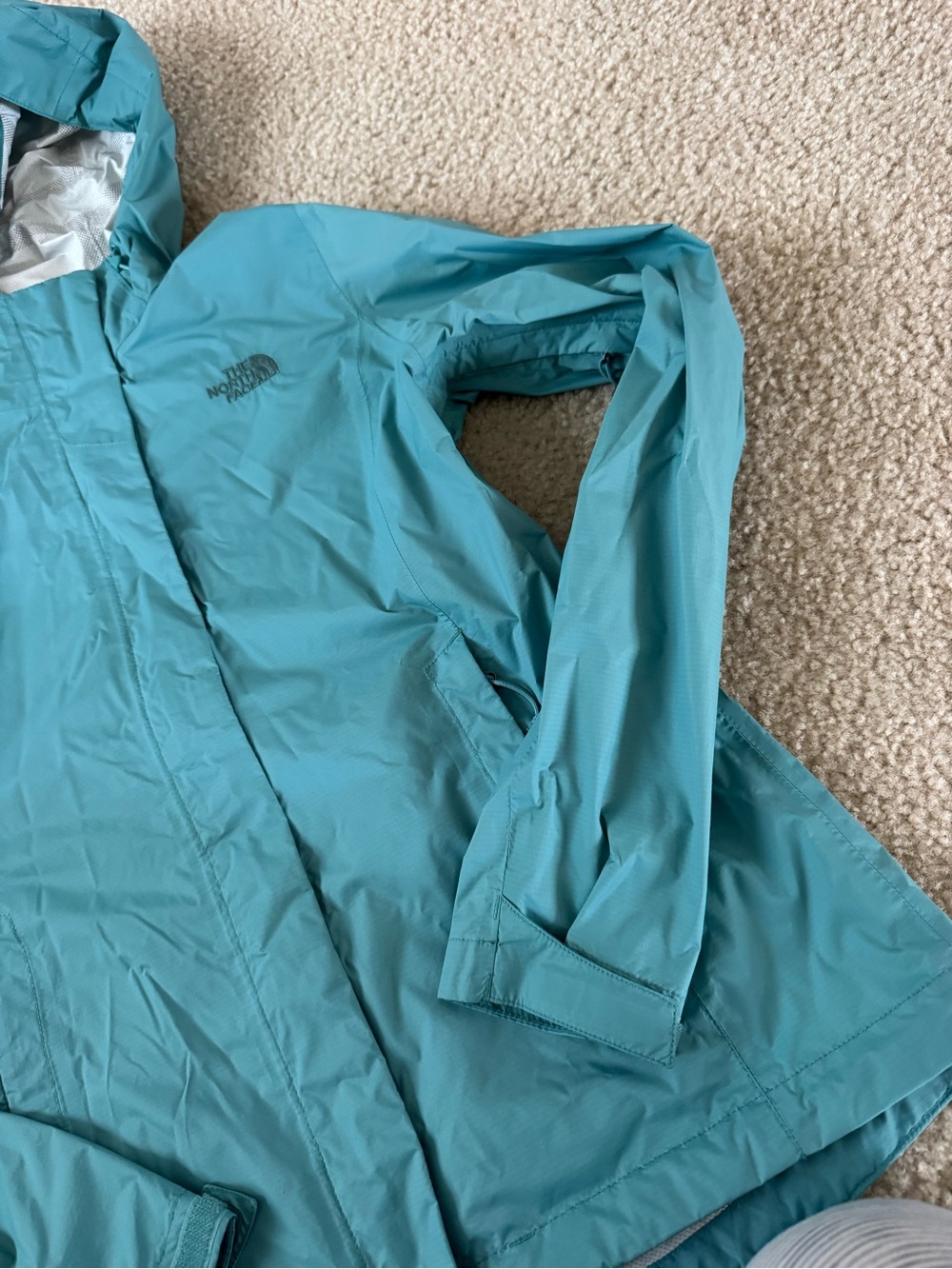 The North Face Women's Teal Hooded Waterproof Shell Jacket - Picture 2 of 8